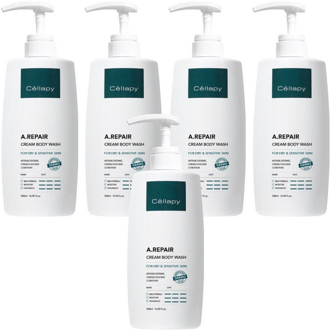 셀라피 에이리페어 크림 바디워시 플로럴 머스크향, 500ml, 5개