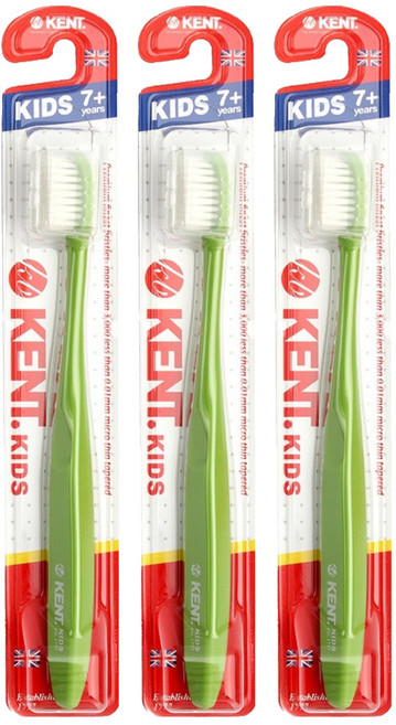 켄트 키즈 초극세모 칫솔, 그린, 1개입, 3개