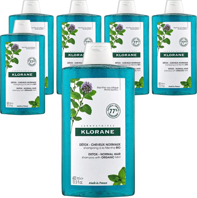 KLORANE 蔻蘿蘭 頭皮淨化涼感洗髮精, 400ml, 6瓶