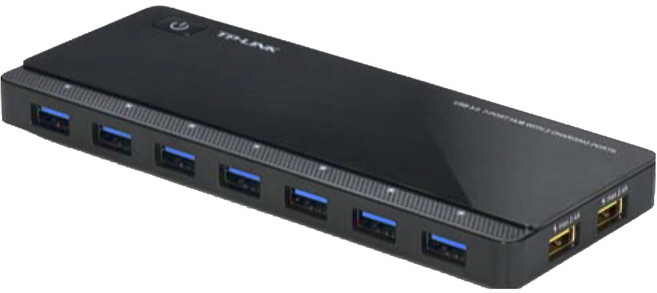 tp-link USB3.0 7埠集線器 含2充電埠, 黑色, 1個
