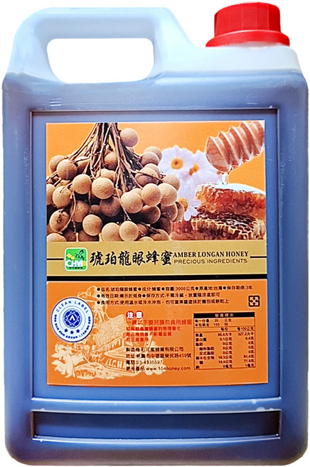 彩花蜜 台灣琥珀龍眼蜂蜜, 3kg, 1桶