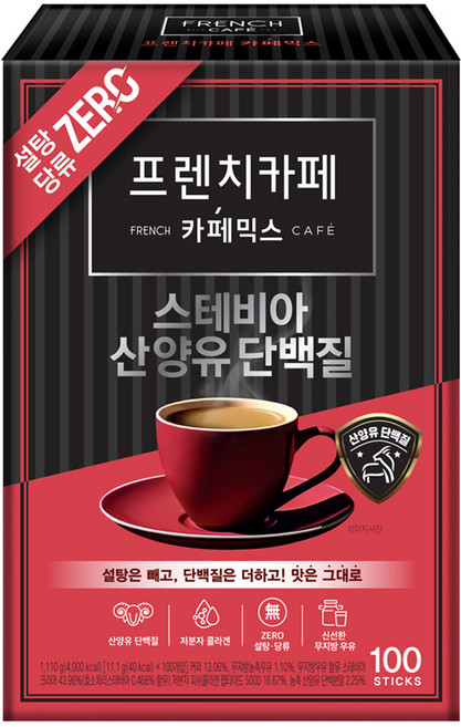 프렌치카페 스테비아 산양유 단백질 커피믹스, 11.1g, 100개입, 1개