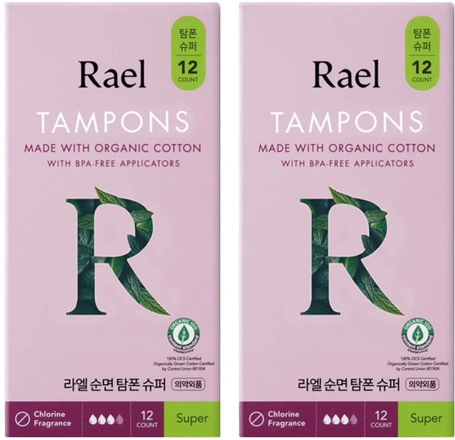 라엘 순면 탐폰, 슈퍼, 12개입, 2개 - 쿠팡