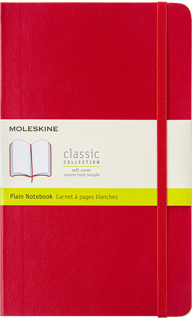 MOLESKINE 經典筆記本 軟質封面 空白 L 13 x 21 cm, 猩紅色, 1個