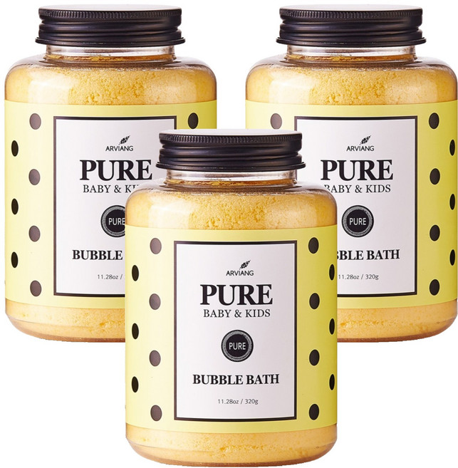 아르비앙 유아용 퓨어 버블바스 거품입욕제 상쾌한 레몬, 320g, 3개