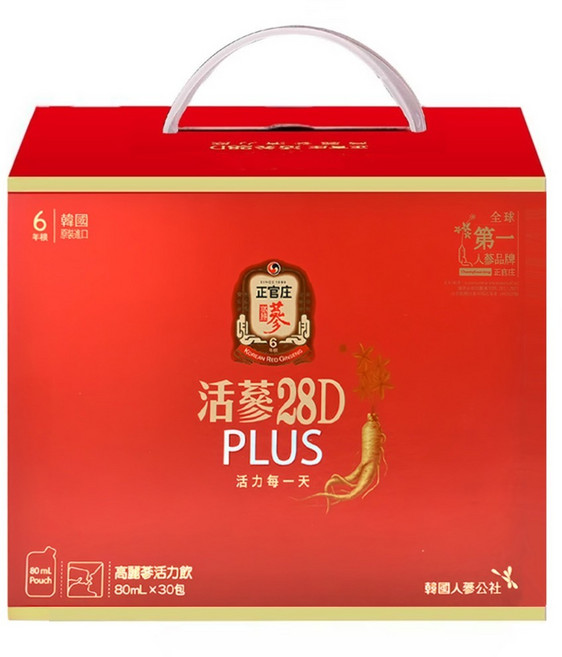 正官庄 活蔘28D PLUS禮盒, 30包, 80ml, 1盒
