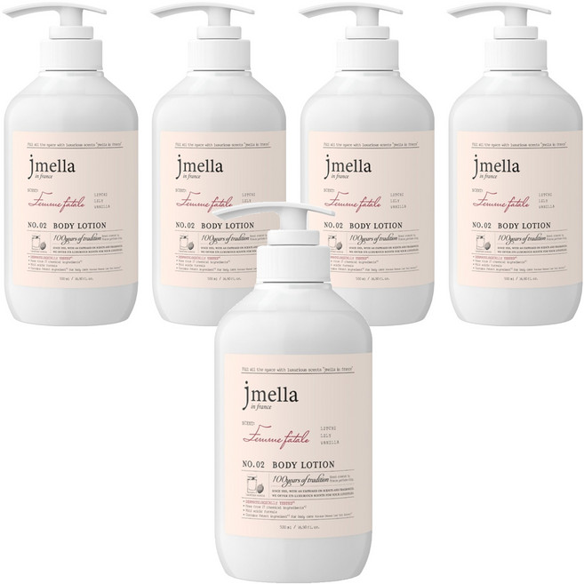 제이멜라 인 프랑스 바디로션 팜므파탈, 5개, 500ml