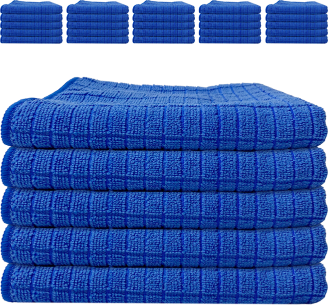 월드크린 고급 극세사 바둑 행주 블루, 30개