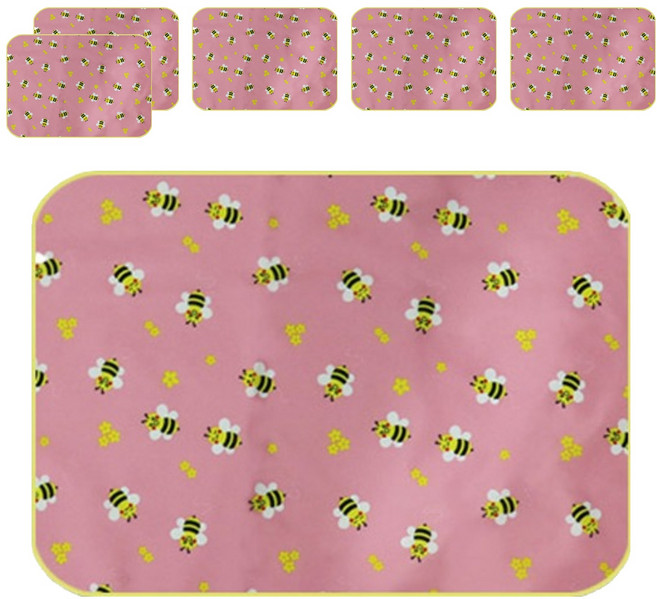 더해피 방수 시트 라운드 꿀벌 핑크, 6개