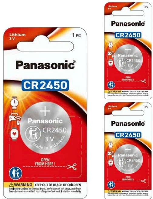 파나소닉 리퓸 코인 건전지 CR2450, 1개입, 3개