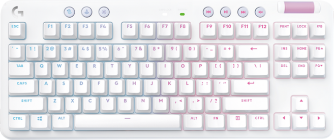 logitech G 羅技G G715 美型炫光機械式無線鍵盤 線性紅軸, 1個, 白色