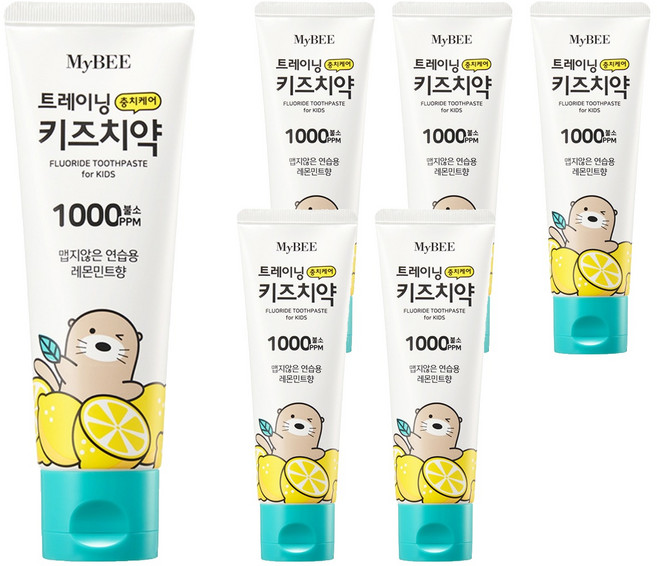 마이비 트레이닝 충치케어 키즈치약 레몬민트향, 100g, 6개