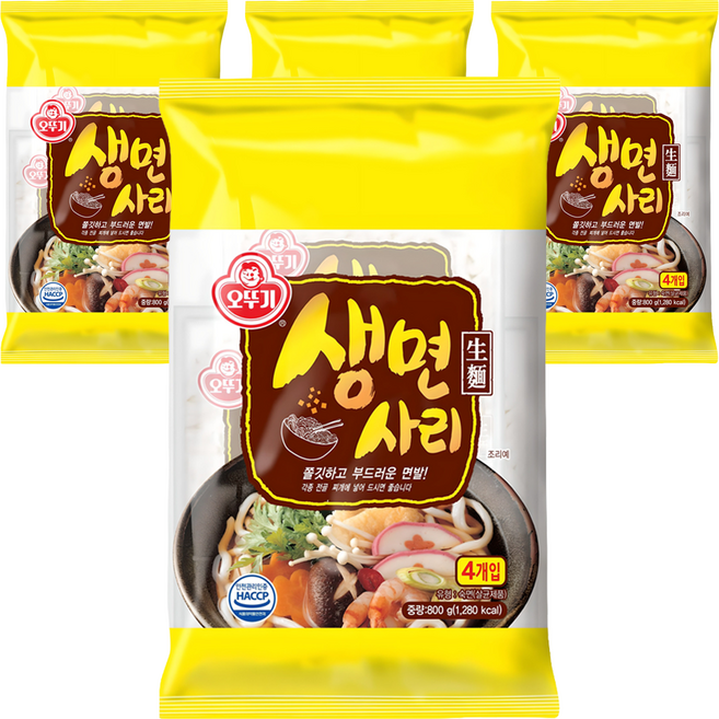 오뚜기 생면사리, 800g, 4개