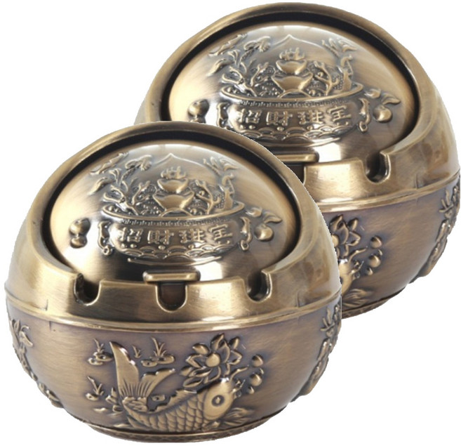 All Nine復古金屬菸灰缸 S, D金, 2個