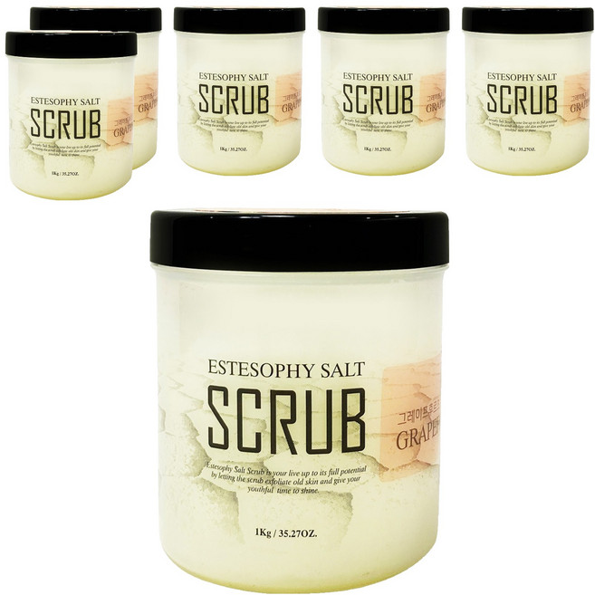 에스테소피 솔트 바디스크럽 그레이프후르츠, 1kg, 6개