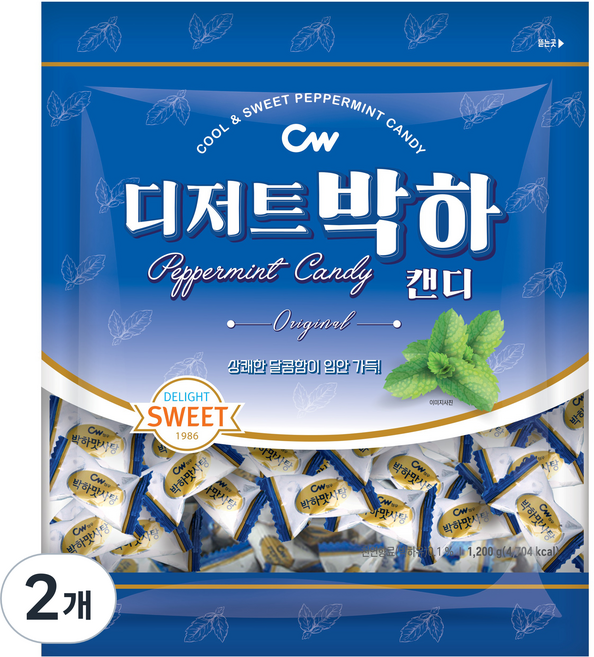 청우식품 디저트 박하캔디, 1.2kg, 2개