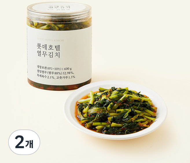 롯데호텔 열무김치, 600g, 2개