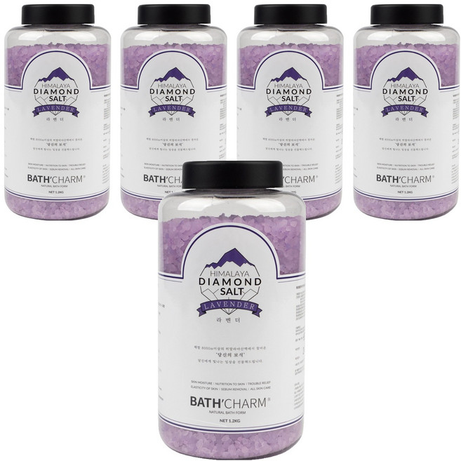 바스참 히말라야 다이아몬드솔트 입욕제 라벤더, 1.2kg, 5개