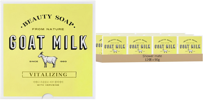 Shower mate 山羊奶皂 馬鞭草柑橘香味, 90g, 12個