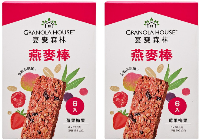 GRANOLA HOUSE 宴麥森林 莓果梅果燕麥棒 6支, 192g, 2盒