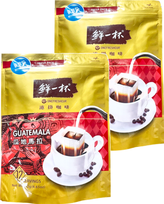 鮮一杯 瓜地馬拉濾掛咖啡新鮮袋, 11g, 12包, 2袋