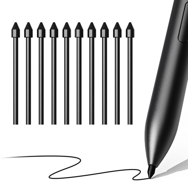 누아트 갤럭시탭 S펜 호환 교체형 펜촉 10p, 블랙, 1세트