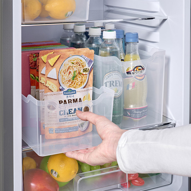 이지앤프리 국산 코지 키친 수납 트레이 소 + 중 세트 4p, 투명