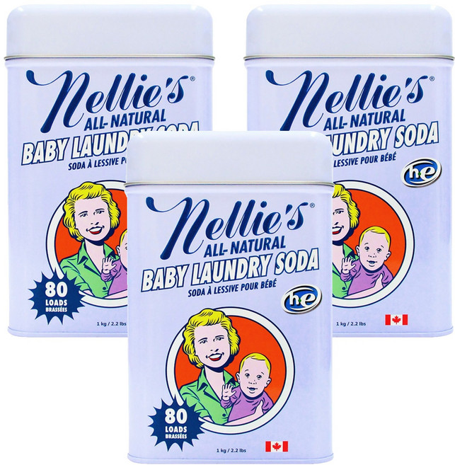 넬리 베이비 세탁세제 틴, 3개, 1kg
