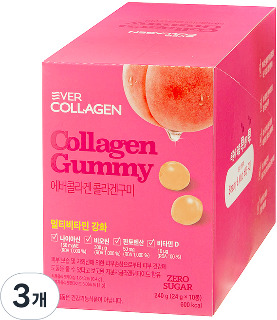 에버콜라겐 콜라겐 구미 6구미 x 10p, 3개, 240g