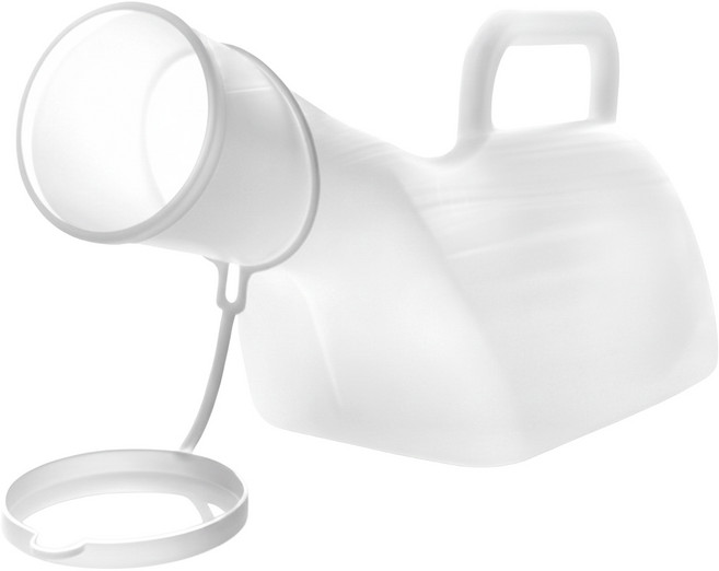 OO 生活輔具 男用尿壺 1公升容量, 半透明色, 1個