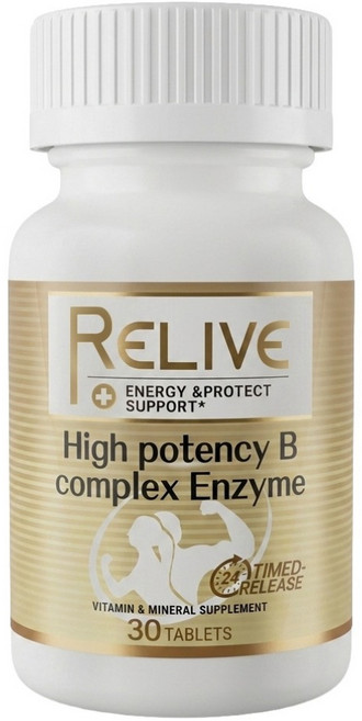 RELIVE 百大蔬果酵素天然B群, 30錠, 600mg, 1罐