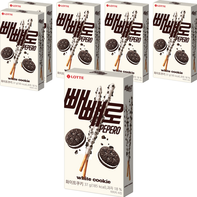 빼빼로 화이트쿠키, 37g, 6개