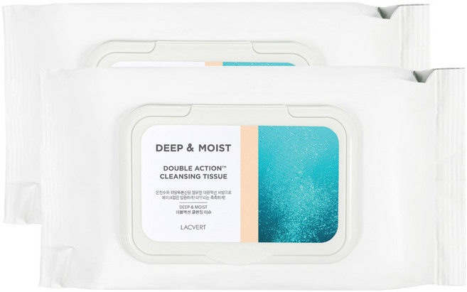 라끄베르 딥 앤 모이스트 더블액션 클렌징 티슈, 80매입, 2개