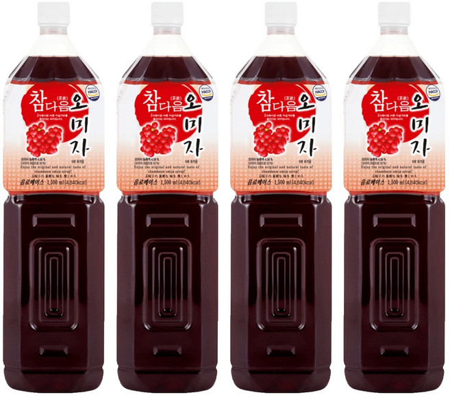 참다음 오미자 농축액, 1.5L, 4개