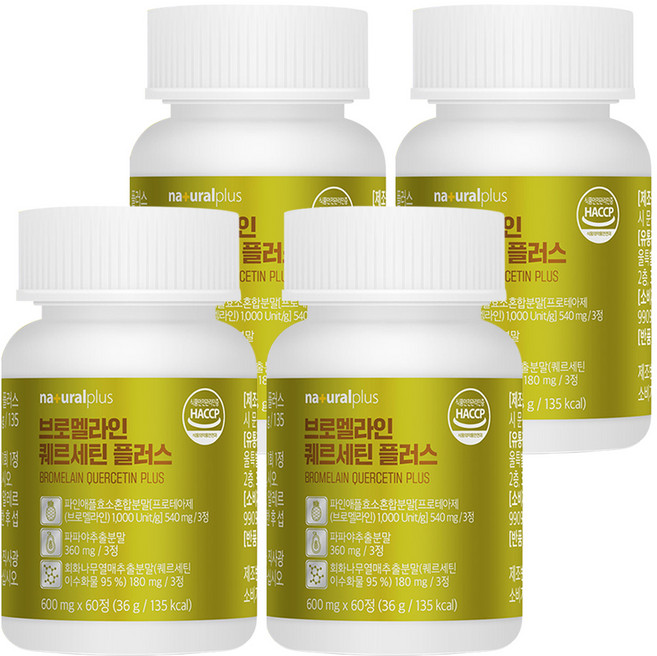 내츄럴플러스 브로멜라인 퀘르세틴 플러스 60p, 60정, 4개