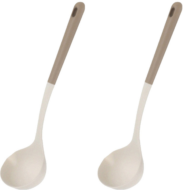 FaSoLa 耐高溫矽膠廚具 湯勺 二件組 耐熱-20~230°C, 米白色, 2組