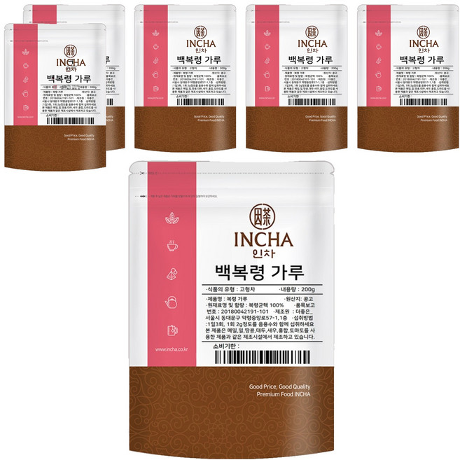 인차 백복령 가루, 200g, 6개