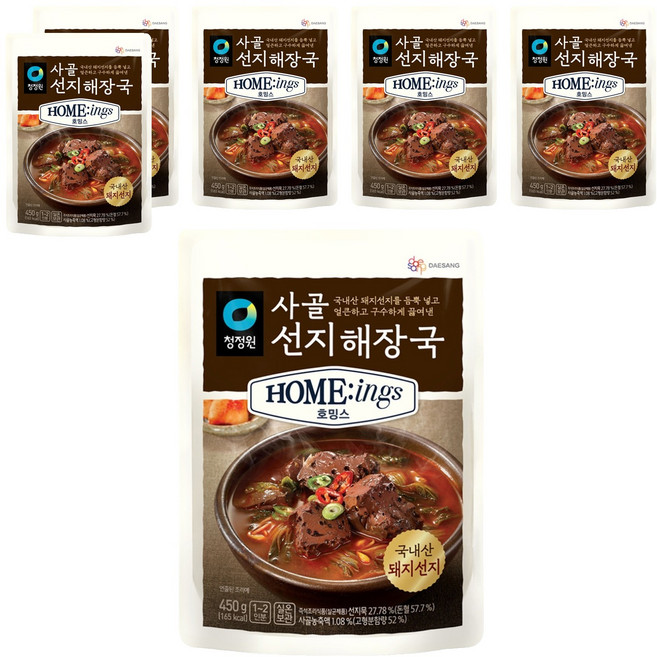 청정원 호밍스 사골선지해장국, 450g, 6개