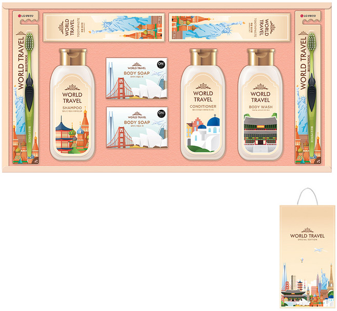 LG생활건강 월드트레블 G호 선물세트 + 쇼핑백, 1세트