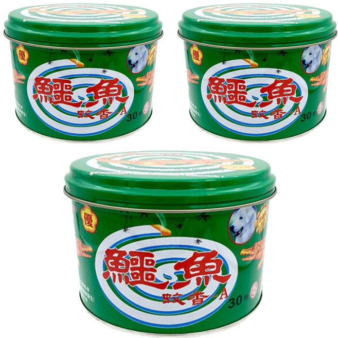 鱷魚 鐵罐蚊香, 375g, 3罐