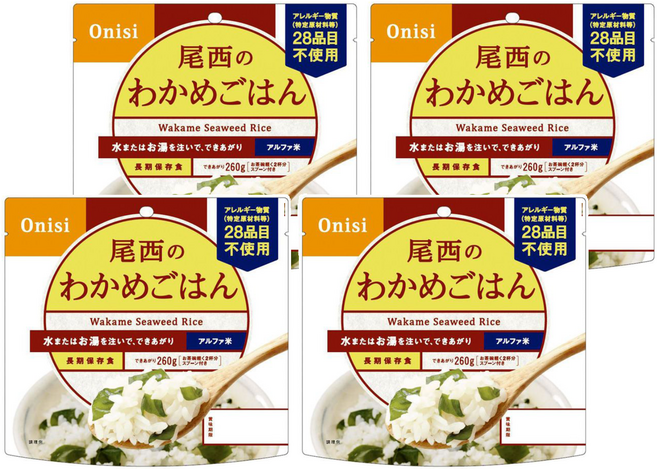 Onisi 尾西 沖泡即食海帶芽飯, 100g, 4包