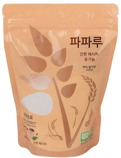 파파루 간편레시피 유기농 쌀가루 백미 고운입자 이유식 초기, 350g, 1개 - 쿠팡