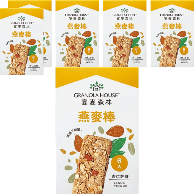 GRANOLA HOUSE 宴麥森林 燕麥棒 杏仁芝麻 6支, 192g, 6盒