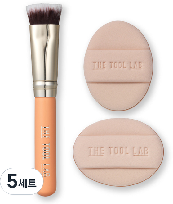 더툴랩 스킨핏 컨실 듀오 브러쉬 + 핑거퍼프 가로 + 핑거퍼프 세로 세트, 5세트, 혼합색상