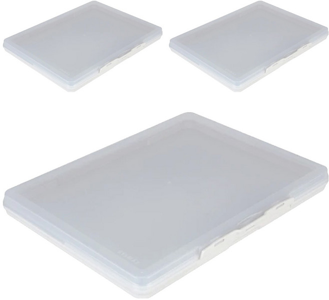 SYSmAX 兩用A4文件收納盒 S, 透明色, 3個