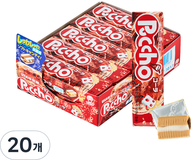 유하미카쿠토 푸쵸 스틱 캔디 콜라향, 50g, 20개