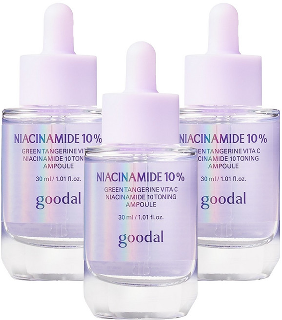 goodal 青橘維他命C菸鹼醯胺10淡斑精華液, 3個, 30ml