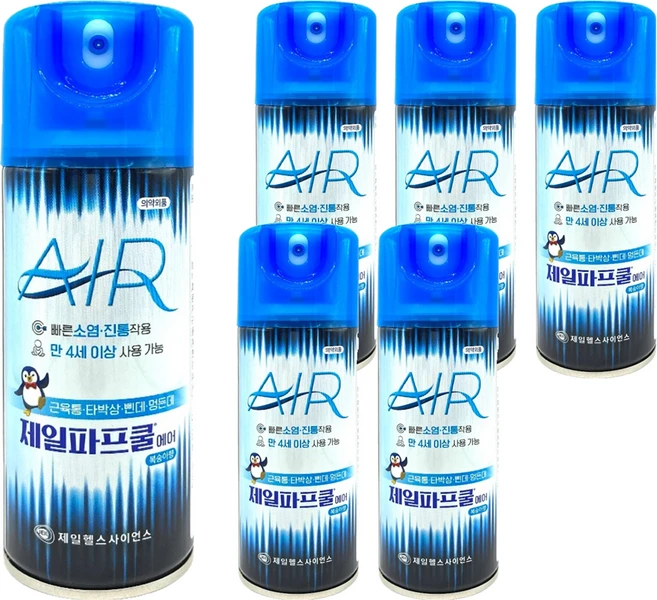 제일헬스사이언스 제일 파프쿨 에어 180ml, 6개, 1개입 - 쿠팡
