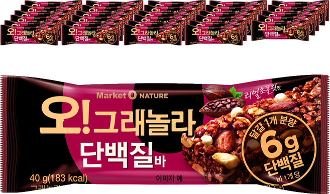오리온 오 그래놀라 단백질바 12p, 480g, 3개