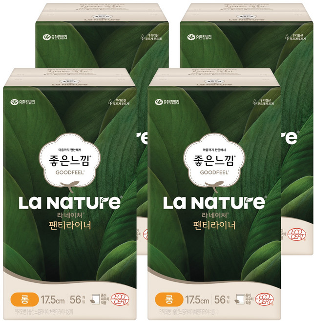 라네이처 팬티라이너, 롱, 56개입, 4개